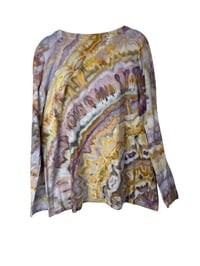 Image 7 of 2XL Ladies Long-Sleeve Stretch Tee in Earthy Agate Ice Dye