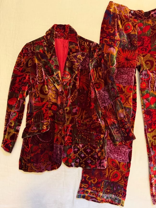 late 60s Indian silk velvet trouser suit 