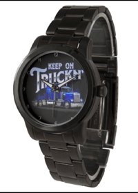 Image 2 of KEEP TRUCKIN' WITH BIG RIG MEN'S WATCH WITH Rubber WRIST BAND