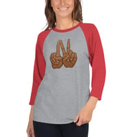 Image 1 of Womens NOYZ Logo 3/4 sleeve raglan shirt