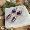 Golden Amethyst Drop Earrings