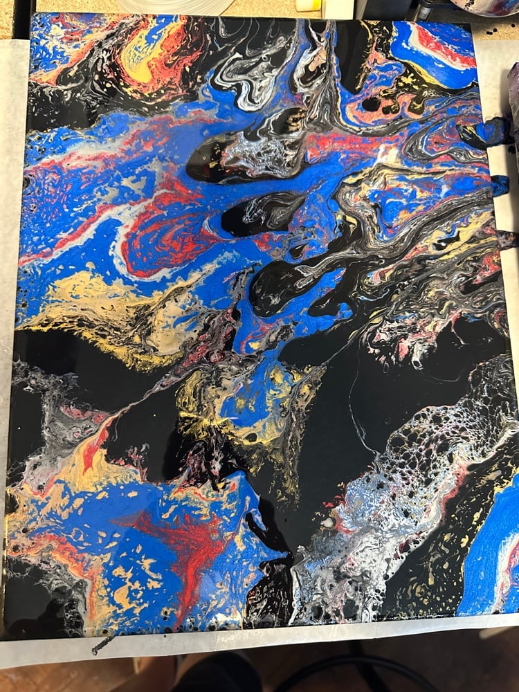Image of 9x12 Red Blue Silver Gold