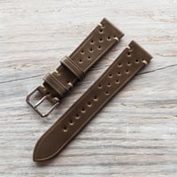 Image 2 of Horween Shell Cordovan Racing Strap - Dark Brown