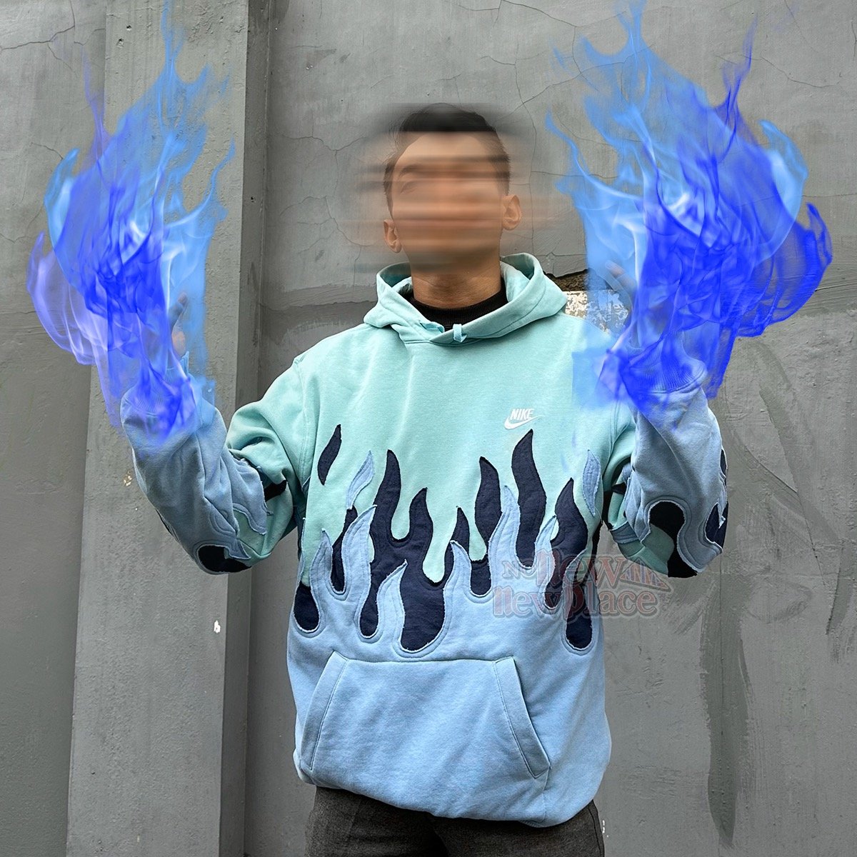 Nike hoodie with flames sale