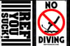 2 Towel Combo Pack “No Diving” and “Ref You Suck!”