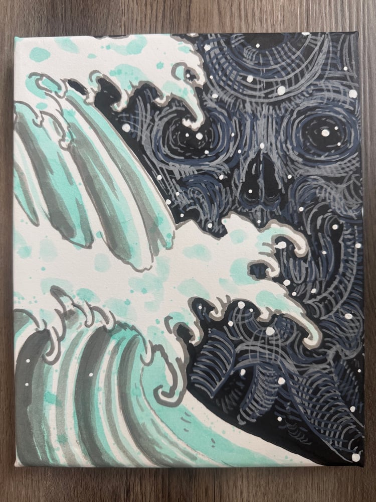 Image of Tim Lehi “Lurking Death Wave” Painting