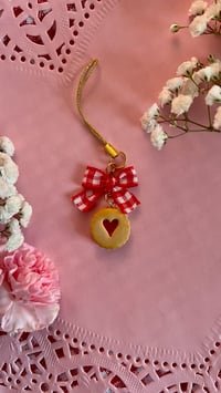 Image 3 of Linzer Cookie Charm – Handmade Polymer Clay Cookie-Cute Dessert-Inspired Accessory