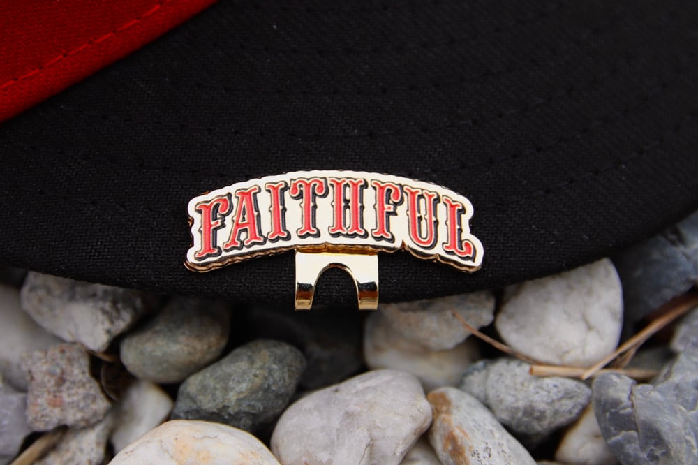 Image of San Francisco 49ers Faithful Enamel Pin Clip - OG Red/Black