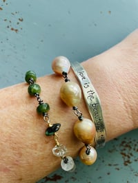 Image 3 of vesuvianite bracelet with AAA herkimer diamond