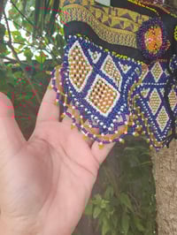 Image 22 of Tribal Boho Belt- triangle beads BLUE