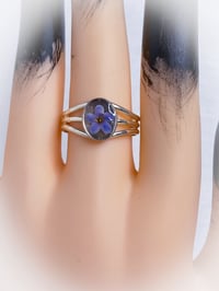 Image 2 of Forget Me Not Adjustable Ring Clear Resin Background