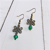Image 2 of Antique Gold Celtic Knot Earrings