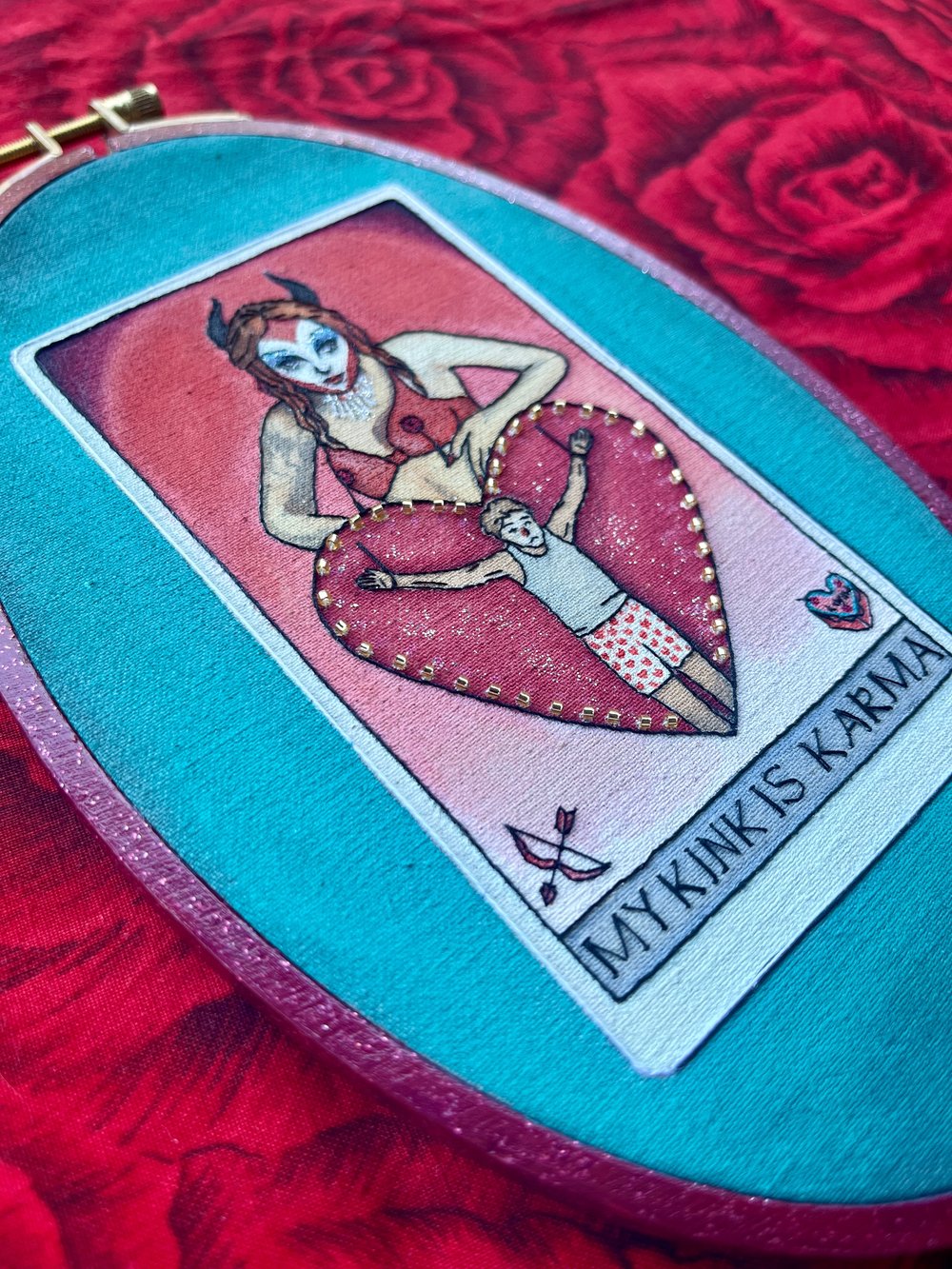 Image of My Kink Is Karma Tarot Embroidery