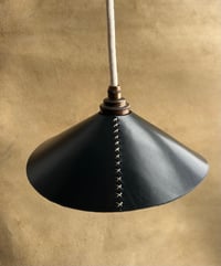 Image 1 of Black leather pendant shade 