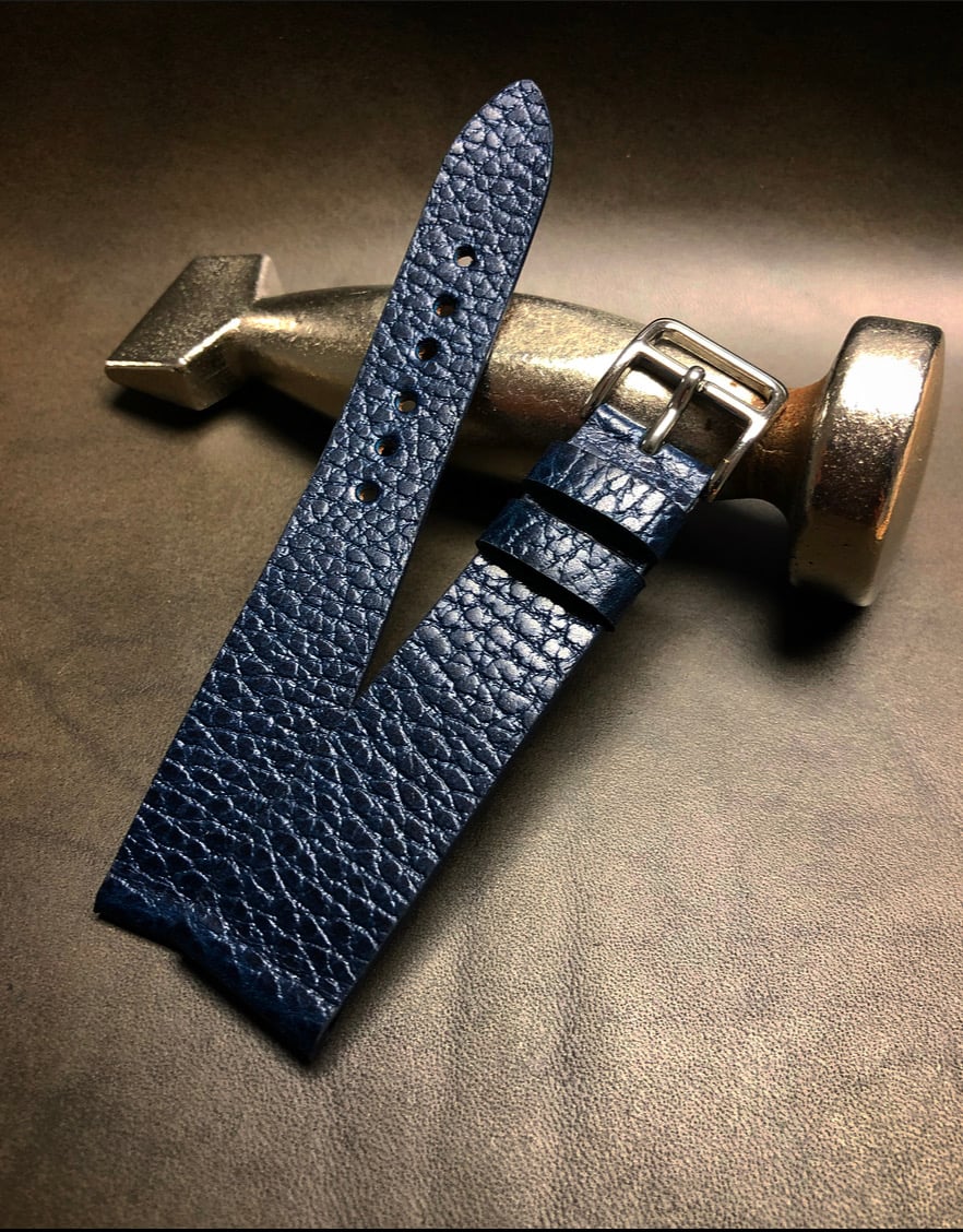 Image of Blue Calfskin - Hard Grain - Watch Strap