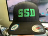 Black Flexfit hat with solid green SSD logo with rear “Boston Crew” logo