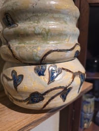 Image 4 of Large Vase or Planter in Off Whites with Vines