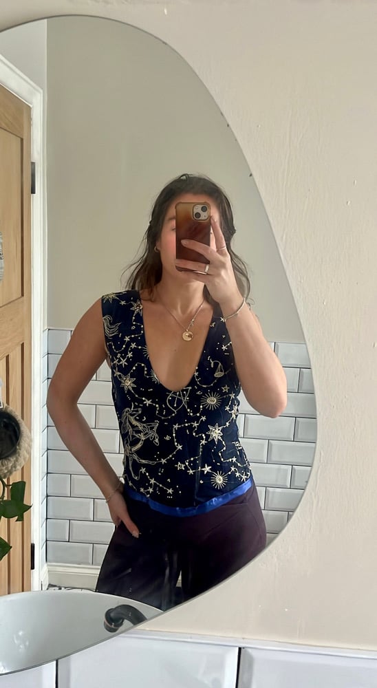 The V neck Midnight corset Handmade Top