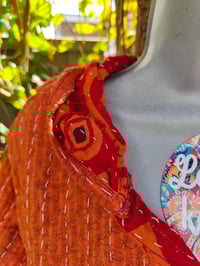 Image 4 of FESTIE Kantha Hoodie with pocket - orange