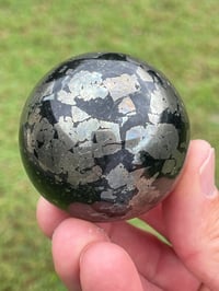 Image 3 of Pyrite In Magnetite Sphere #1107