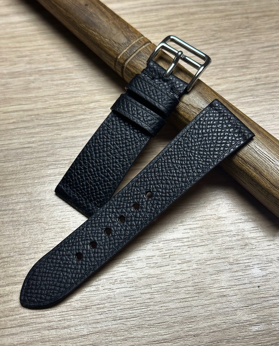Image of Black French Calfskin Watch Strap N°2