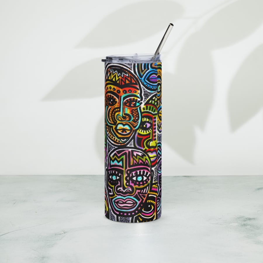Image of Stainless Steel Tumbler - Faces