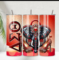 RED AND WHITE SKINNY TUMBLER