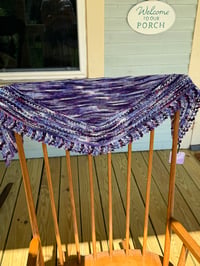 Image 1 of Wildberry Frost — Hand-Knit Merino Wool Shawlette