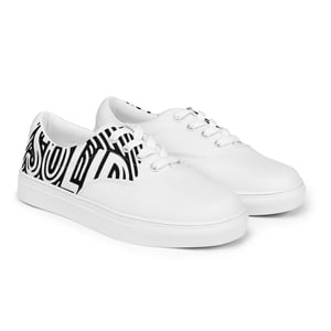 Image of Black Solid Printed Shoes