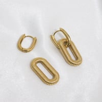 Image 4 of Double Hoop Statement Earrings 