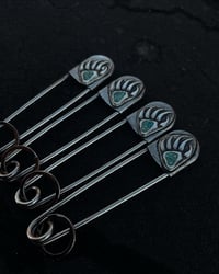 Image 2 of Bear Paw Inlay Safety Pin