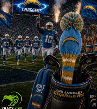 Image 2 of Los Angeles Chargers football custom Golf Club Cover hand knit logo NFL fan  gift-6a1afa28