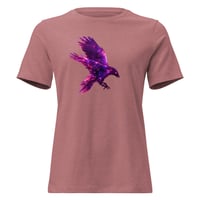 Image 5 of Women's Relaxed T-Shirt, Iridescent Purple Raven Mystical Crow Tee