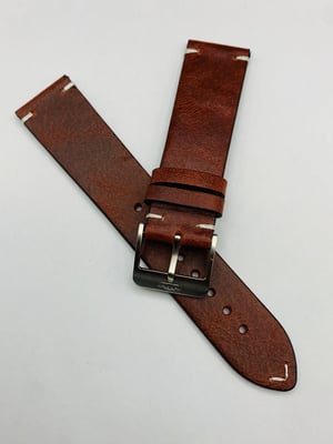 Image of 22mm Heavy duty vintage style leather strap,Genuine Fortis S/S buckle(FT-01)
