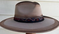 Image 3 of Hand Painted Brown Fedora Multi Colored Band