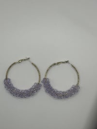 Image 3 of Beaded pearl hoop 