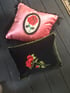 Black Velvet Red Rose Cushion Image 3