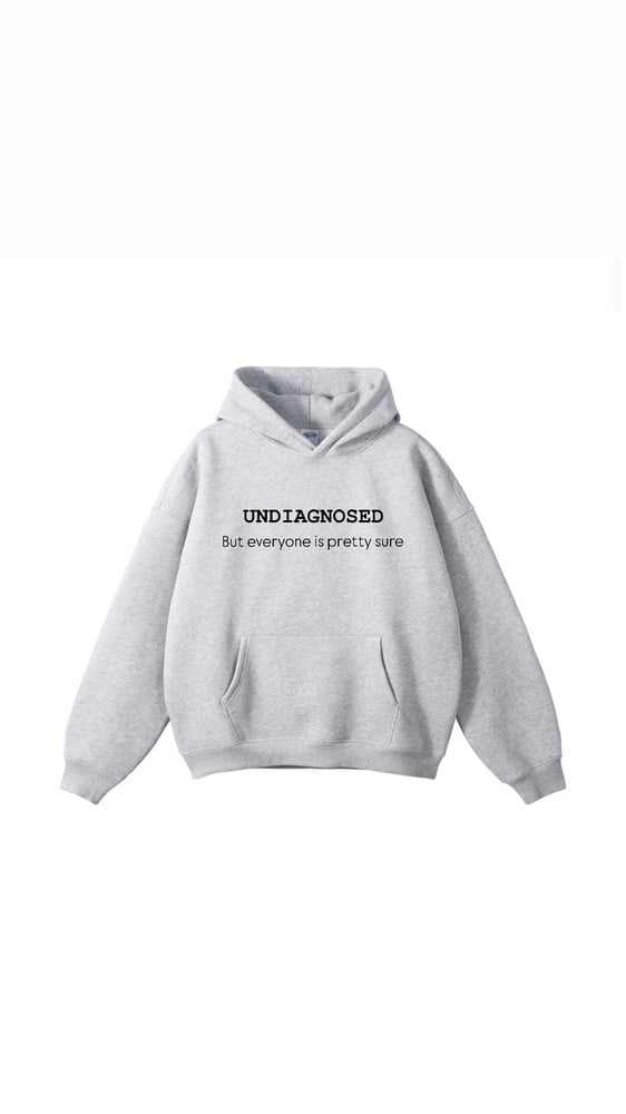 Image of Oversized “Undiagnosed” Grey Hoodie