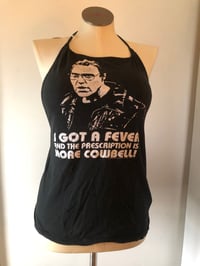 Upcycled “More Cowbell” t-shirt halter