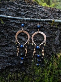 Image 1 of Lapis Lazuli hoops 