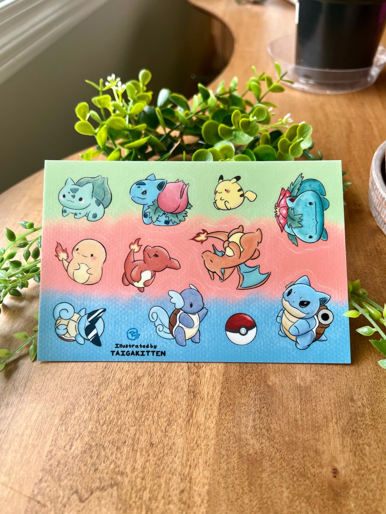 1st Generation Starter Pokemon Evolution Sticker Sheet | Taigakitten