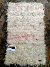 Image 1 of White & Pink Rug / Throw