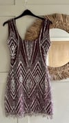 Art Deco luxurious beaded mauve dress