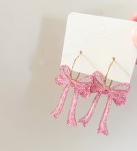 Image 3 of Bow hoop earrings