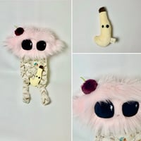 Deelite the Strawberry Sundae FUZZBUTT and Slippy the lil’ nanner friend.