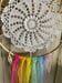 Image of Rainbow doily wall hanging