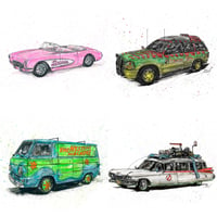 Image 1 of Pop Culture Cars Series Art Print Selection 