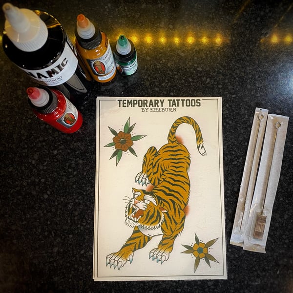 Image of TIGER TEMPORARY TATTOO - LARGE