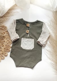 Image 1 of Bodysuit for boys | Rob | 9-12 months | army green | sitter