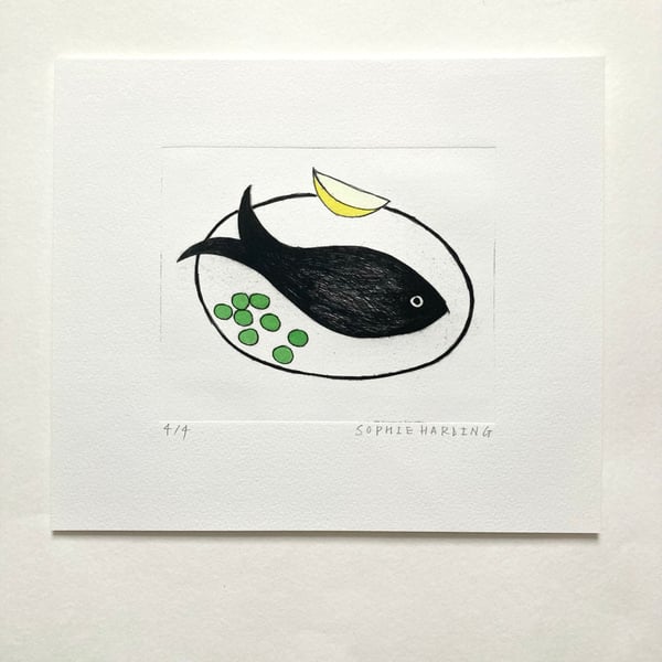 Image of Fish and Peas etching